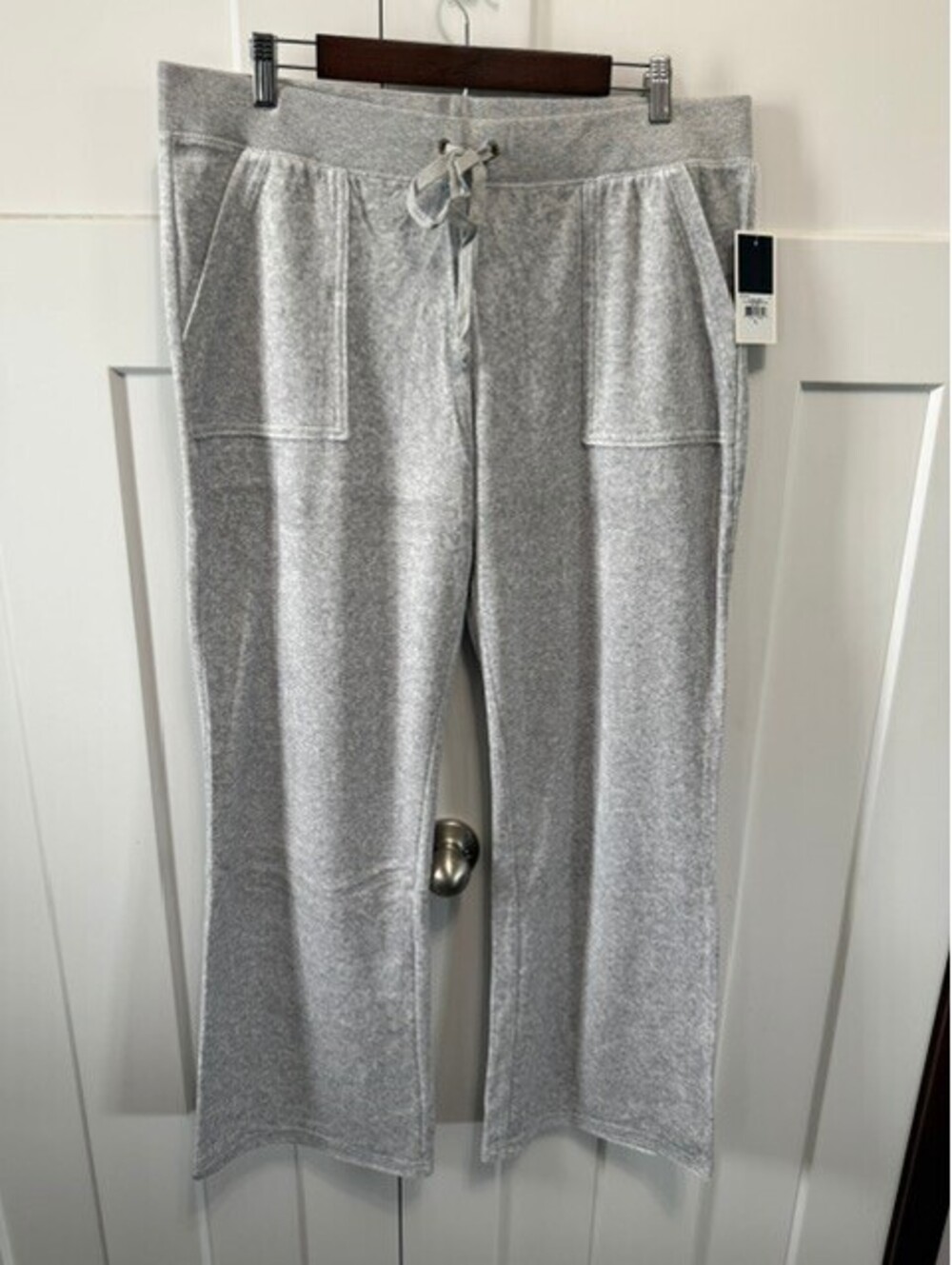 NWT Juicy Couture silver lining Del Rey in gray velour pants size XL